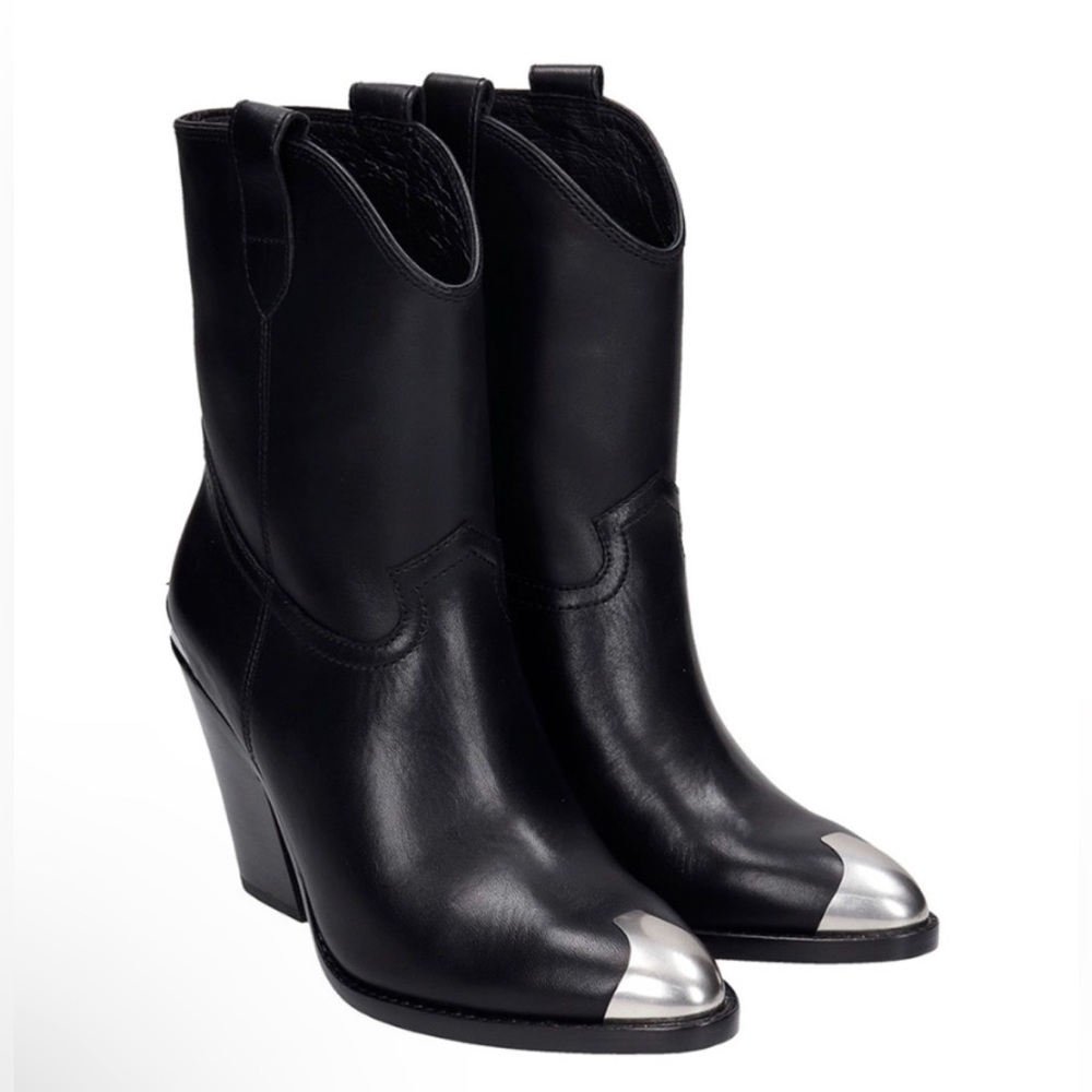 ASH Elvis Cap Toe Leather Boots